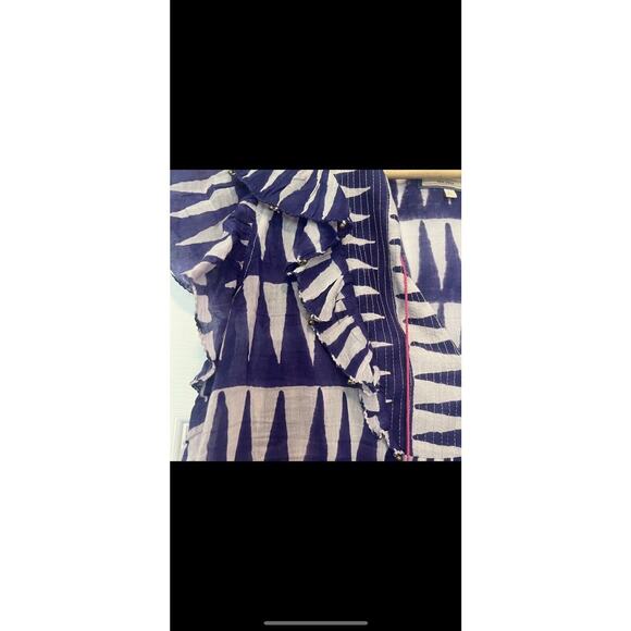 Womens Alicia Bell Kiara Top Aztec Flutter Blue Purple White Size Large - Picture 5 of 9